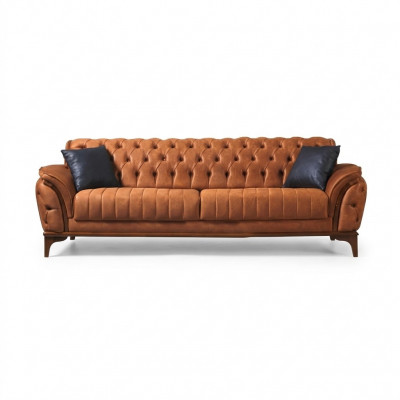 Orange Chesterfield 3-miejsce do siedzenia Salon Luksusowa Sofa Nowoczesna Noble Couch
