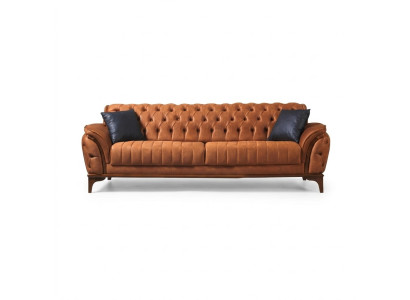 Orange Chesterfield 3-miejsce do siedzenia Salon Luksusowa Sofa Nowoczesna Noble Couch