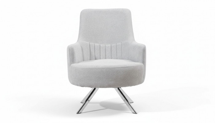 Biały Kolor 1-miejsce siedzące Pokój dzienny Materiał Fotel Nowoczesny Design Włókienniczy Materiał