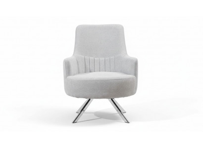 Biały Kolor 1-miejsce siedzące Pokój dzienny Materiał Fotel Nowoczesny Design Włókienniczy Materiał