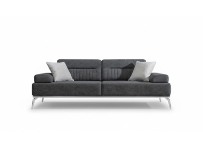 Szary Salon 3-miejsce siedzące Sofa Tkaninowa Nowoczesny Luksusowy Design Włókienniczy Materiał