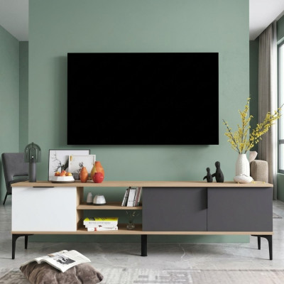 Szafka pod telewizor RTV Lowboard Nowoczesny design Prostokątne drewno Materiał Luksusowy design