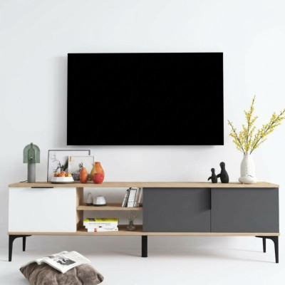 Szafka pod telewizor RTV Lowboard Nowoczesny design Prostokątne drewno Materiał Luksusowy design