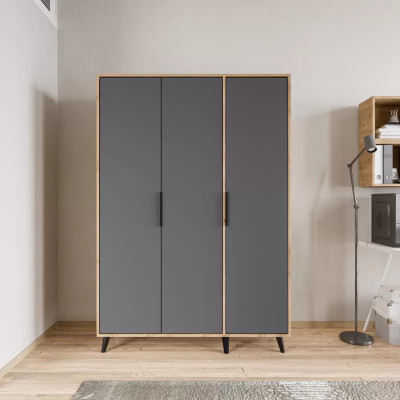 Szara Brązowa Nowoczesny Design Szafa Prostokątna Sypialnia Luksusowa
