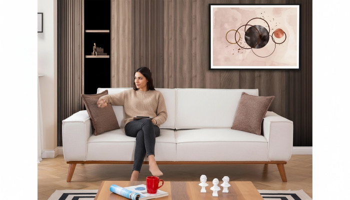 Biały Salon Ustaw Stylowy 3-miejsce do siedzenia Designerski Fotel 2-częściowy komplet