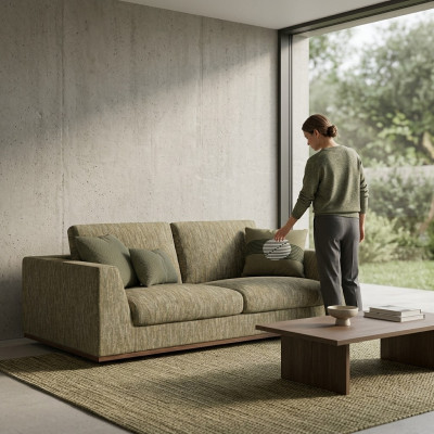 Sofa Dwuosobowa Kanapa Nowoczesna Zielona Włókienniczy Meble tapicerowane Salon Nowość