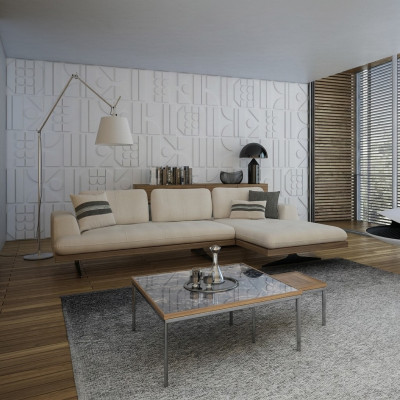 Nowoczesna luksusowa sofa kanapa salon Relaks Narożnikowa kanapa w kształcie litery L z 2x stolik kawowy