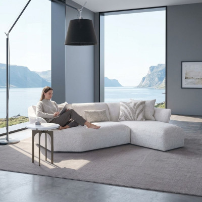 Designerska sofa kanapa Biała wyposażenie salonu Narożnikowa kanapa Meble tapicerowane w kształcie litery L