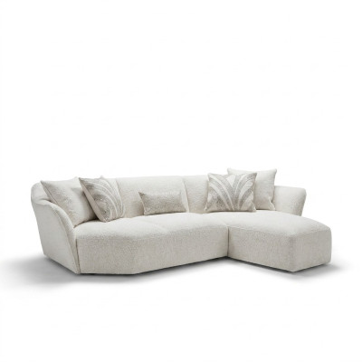 Designerska sofa kanapa Biała wyposażenie salonu Narożnikowa kanapa Meble tapicerowane w kształcie litery L
