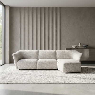 Narożnik Ustaw Biały Sofa Kanapa Designerska Nowoczesny Salon w Kształcie L Nowość