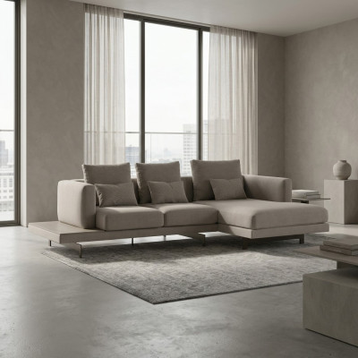 Designerska Sofa Kanapa Szara w Kształcie L Nowoczesna Narożnikowa kanapa Meble tapicerowane do salonu