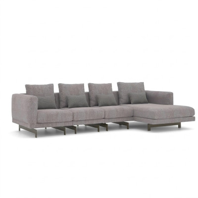 Narożnikowa kanapa L-Shape Relaks Salon Szary Narożnik Ustawić Sofa Tapicerowana Meble