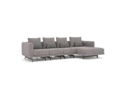 Narożnikowa kanapa L-Shape Relaks Salon Szary Narożnik Ustawić Sofa Tapicerowana Meble