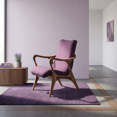 Design Meble do Siedzenia Fioletowy Fotel Kanapa Siedziba Salon Drewno Nowoczesne Podkładka Włókienniczy