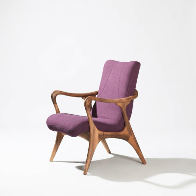 Design Meble do Siedzenia Fioletowy Fotel Kanapa Siedziba Salon Drewno Nowoczesne Podkładka Włókienniczy