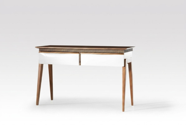 Salon Brązowy Stół konsolowy Nowoczesne Drewno Tabela konsola Luxury Design