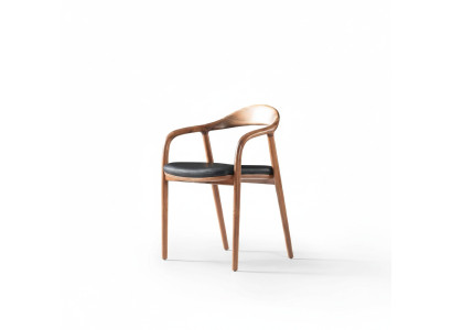 Designerski luksusowy fotel Krzesło Drewno Podkładka Krzesła jadalnia Skóra