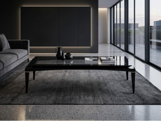 Czarny stolik kawowy Salon Luksusowy Design Meble Stolik Kawowy Tabela Nowość