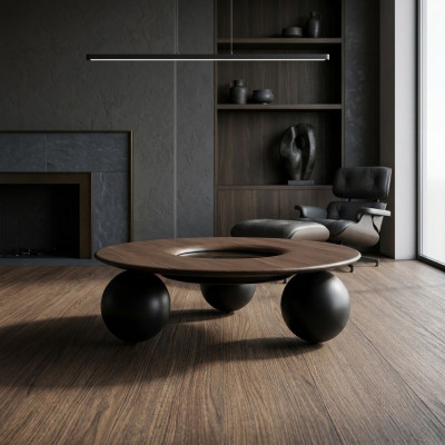 Luksusowy Brązowy Okrągły stolik kawowy Living Room Design Meble Nowoczesne Meble