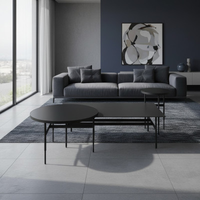 Luksusowy Stolik Kawowy Designerski Zestaw mebli 3 sztuki 2x Stolik Salon Kompletny
