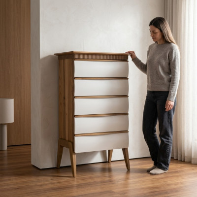 Sypialnia Kredens Meble Drewniane Brązowe Nowe Drewno Komoda