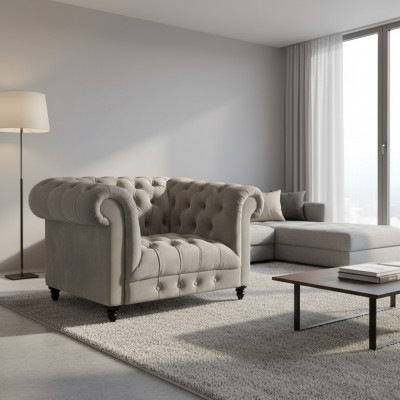 Fotel Chesterfield do salonu Meble tapicerowane Siedzenie Krzesło tapicerowane Nowoczesne wyposażenie