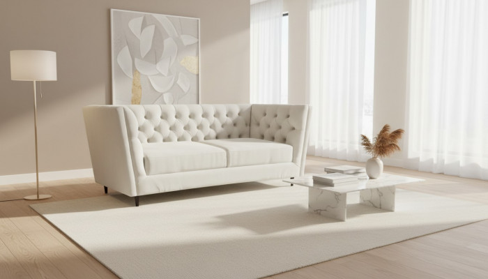 Pokój dzienny Sofa Dwuosobowa Skórzana Sofa Meble tapicerowane Chesterfield zestaw
