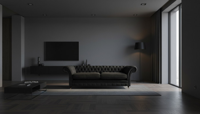 Meble tapicerowane Czarny Sofa tapicerowany Sofa projektanta Dwuosobowa Sofa Nowa Chesterfield