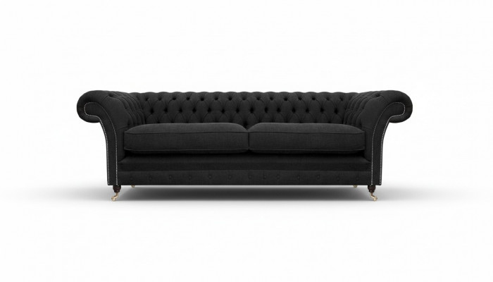 Meble tapicerowane Czarny Sofa tapicerowany Sofa projektanta Dwuosobowa Sofa Nowa Chesterfield