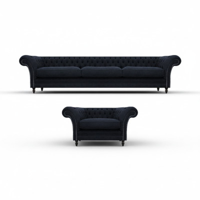 Zestaw projektanta Sofa trzyosobowa Sofa Krzesła Meble tapicerowane Chesterfield Nowe