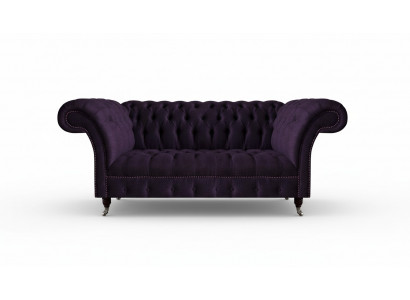 Luksusowa sofa trzyosobowa, fioletowe meble tapicerowane Chesterfield do salonu, nowe.
