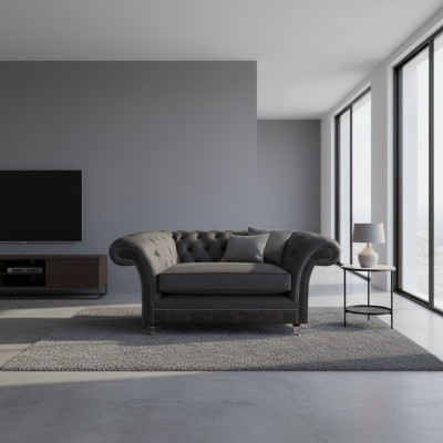 Szare meble tapicerowane Fotel Designer Wyposażenie Salonu Nowe Chesterfield