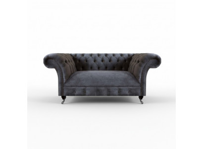 Luksusowa sofa dwuosobowa Kanapa tapicerowana Salon Szary Sofy Chesterfield