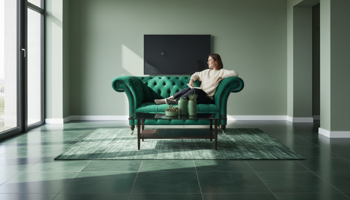 Sofa Chesterfield dwuosobowa Kanapa Zielona Wystrój salonu Sofa tapicerowana