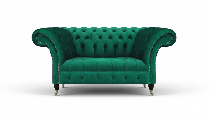 Sofa Chesterfield dwuosobowa Kanapa Zielona Wystrój salonu Sofa tapicerowana