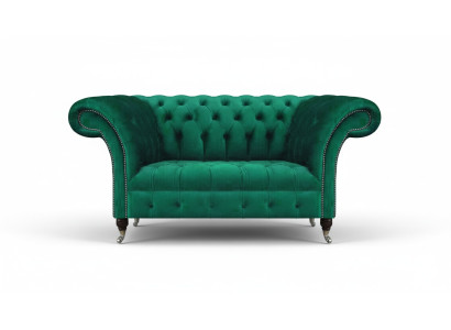 Sofa Chesterfield dwuosobowa Kanapa Zielona Wystrój salonu Sofa tapicerowana