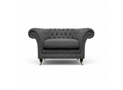 Fotel Chesterfield, meble tapicerowane z luksusowego materiału do salonu Chesterfield.