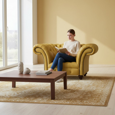 Chesterfield Nowoczesny fotel luksusowy Design Meble do siedzenia Salon Tkanina Nowa
