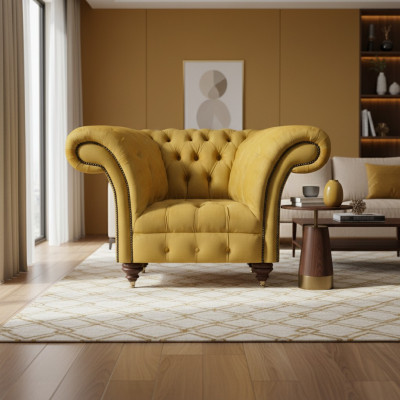 Chesterfield Nowoczesny fotel luksusowy Design Meble do siedzenia Salon Tkanina Nowa