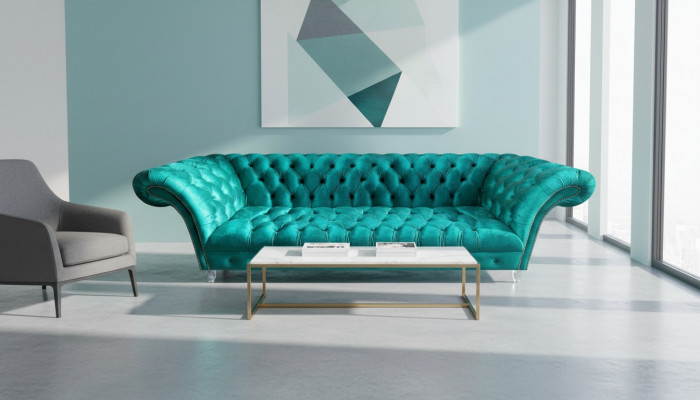 Sofa Chesterfield Luxus Nowoczesny trzyosobowy Nówka Salon Projektant Kanapa