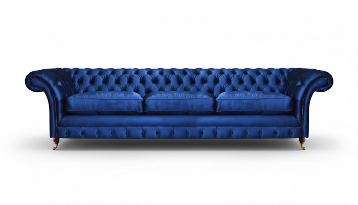 Sofa Chesterfield trzyosobowa kanapa, nowoczesne meble tapicerowane tkanina wyposażenie.