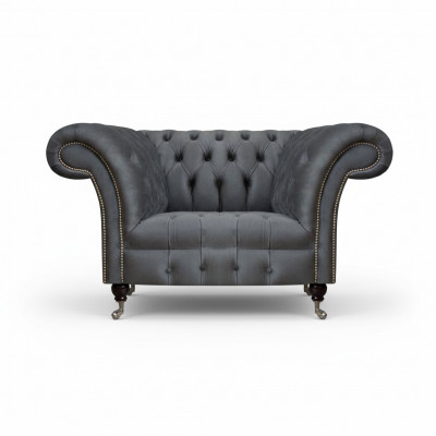 Chesterfield Nowoczesny szary fotel Designer Salon Fotel z oparciem