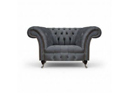 Chesterfield Nowoczesny szary fotel Designer Salon Fotel z oparciem