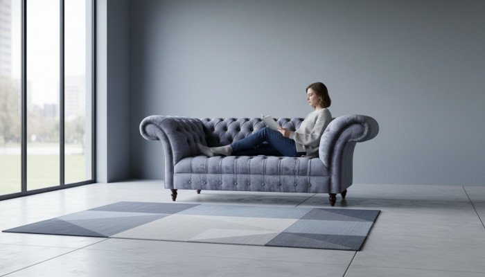Chesterfield Nowoczesna tkaninowa sofa do salonu projektant tkaninowych kanap Meble