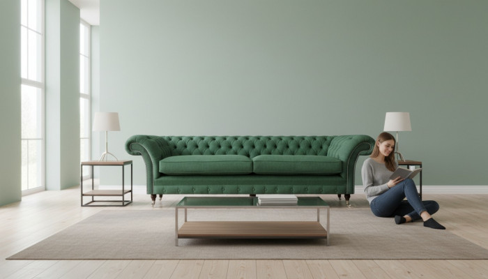 Chesterfield Zielony dwuosobowy luksusowy dwuosobowy meble do salonu