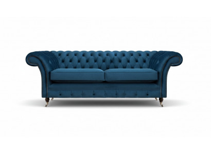 Niebieskie meble wypoczynkowe Chesterfield Luksusowe sofy Designerskie dwuosobowe