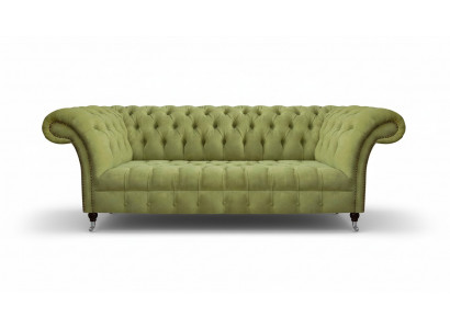 Chesterfield Jasnozielona Sofa Nowoczesna Kanapa Trzyosobowa Salon Luksusowe Meble