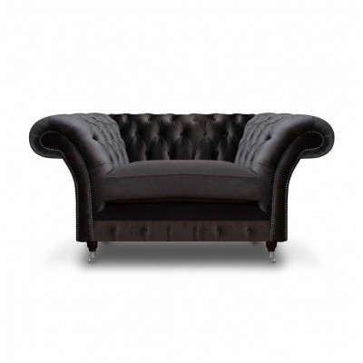 Chesterfield Czarny fotel tapicerowany Luksusowe meble do siedzenia Nowoczesny fotel jednoosobowy
