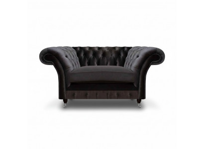 Chesterfield Czarny fotel tapicerowany Luksusowe meble do siedzenia Nowoczesny fotel jednoosobowy