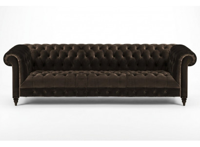 Chesterfield Sofa w salonie Brązowa czteromiejscowa Sofy Luksusowe meble do siedzenia